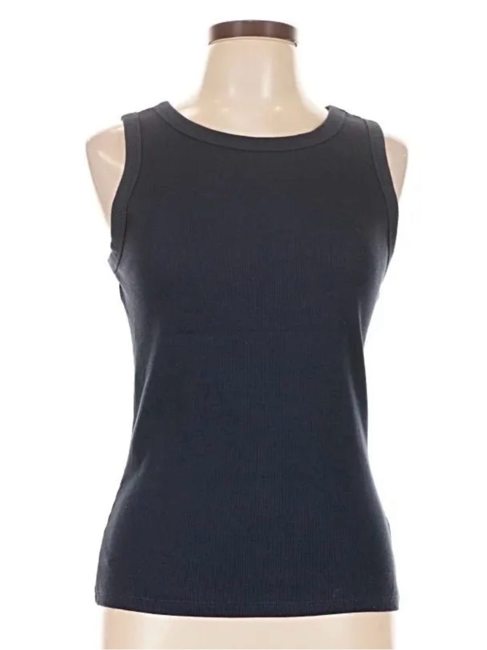 SO Black Ribbed Crewneck Tank Top